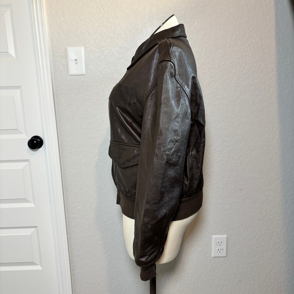Cooper‎ Type A2 Gents Genuine Goatskin Leather Bomber Flight Jacket Size 46R Brn - Picture 8 of 15